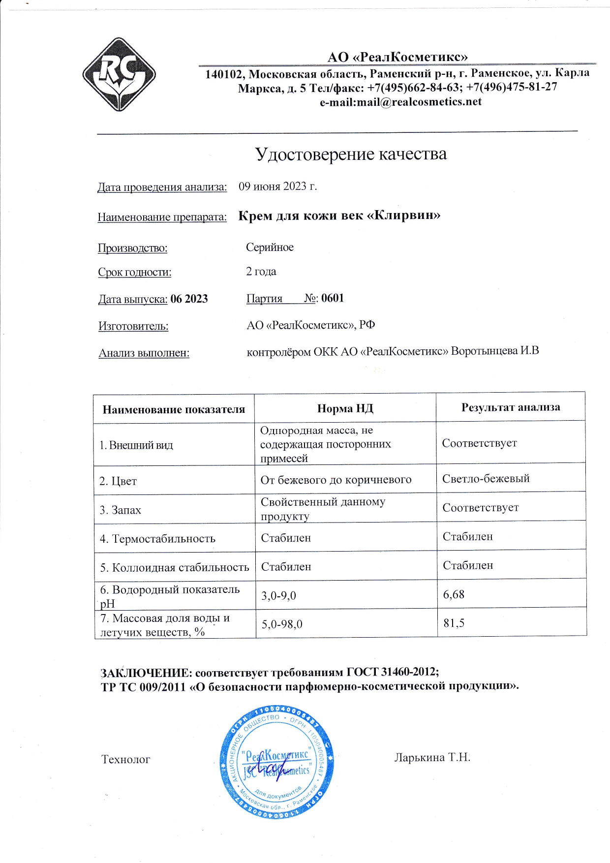 Паспорт №0620230601